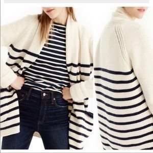 BOGO! J. Crew Striped Open Front Cotton Wool Cardigan M